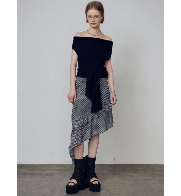 EMODA「リボンオフショルダートップ」|ニット・セーター|