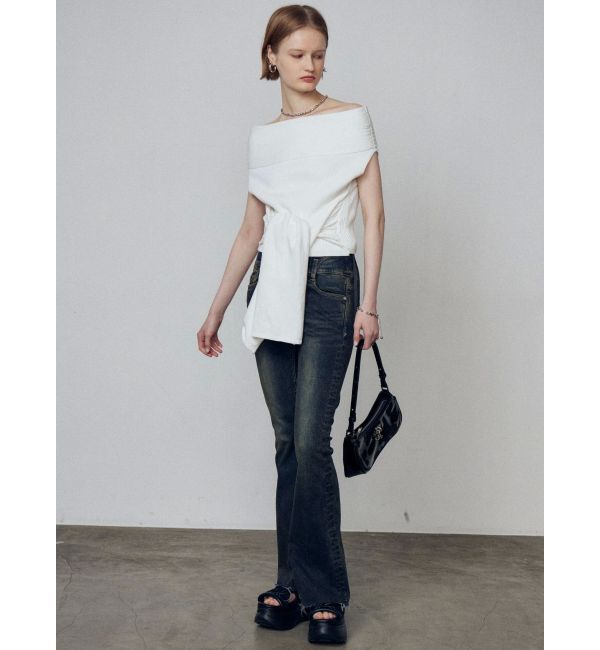EMODA「リボンオフショルダートップ」|ニット・セーター|