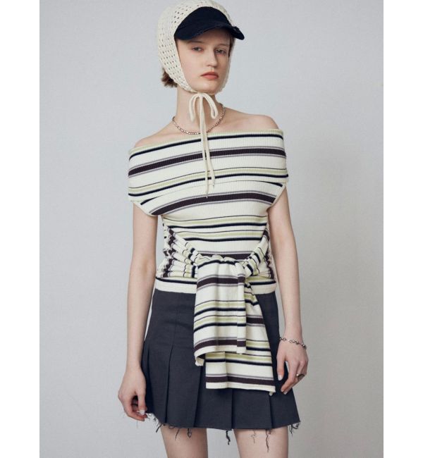 EMODA「リボンオフショルダートップ」|ニット・セーター|