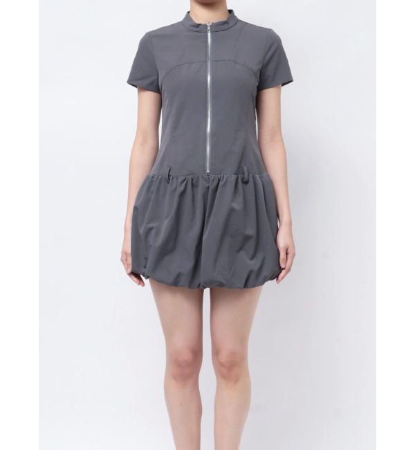 EMODA「バルーンジップミニワンピース」|ワンピース|グレー
