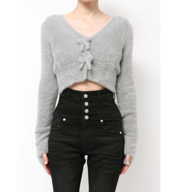 EMODA「シャギーコンパクトリボンツインセット」|ニット・セーター|