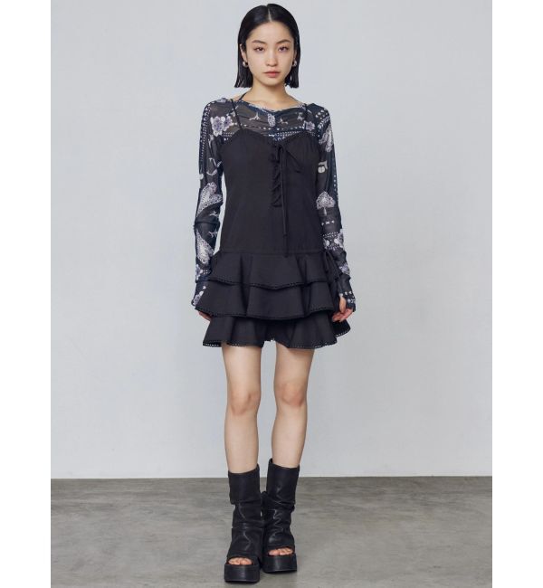 EMODA「レースアップティアードミニワンピース」|ワンピース|