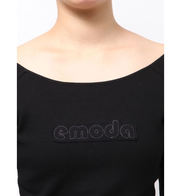 EMODA「ロゴパッチクロップドロンT」|Tシャツ・カットソー|