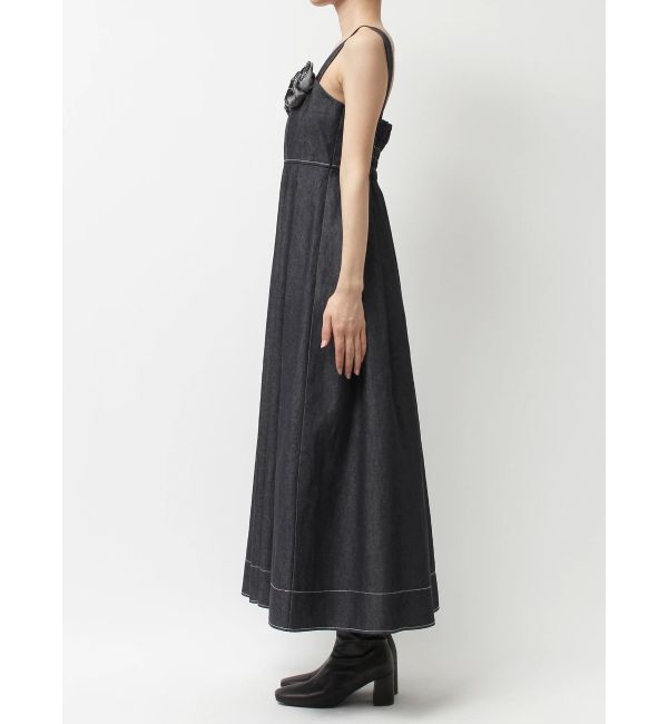 MERCURYDUO「デニムフラワーモチーフジャンスカ」|ワンピース|