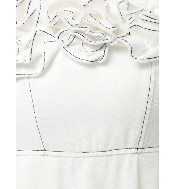 MERCURYDUO「デニムフラワーモチーフジャンスカ」|ワンピース|