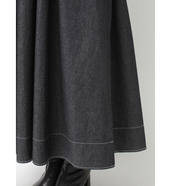 MERCURYDUO「デニムフラワーモチーフジャンスカ」|ワンピース|