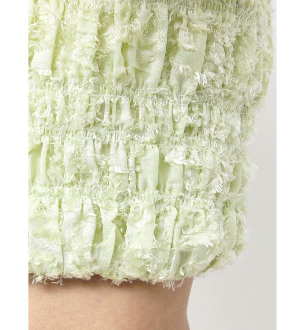 MERCURYDUO「【OUNNOUN】カットジャガードシャーリングフロントZIPビスチェ」|キャミソール|