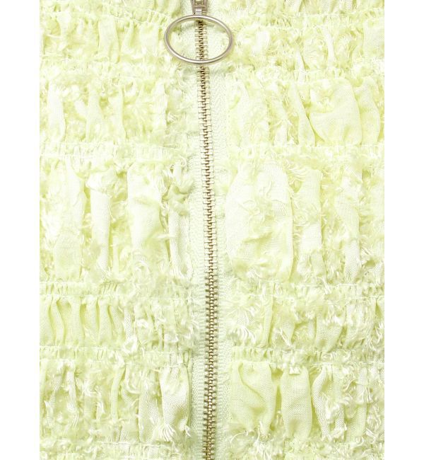 MERCURYDUO「【OUNNOUN】カットジャガードシャーリングフロントZIPビスチェ」|キャミソール|