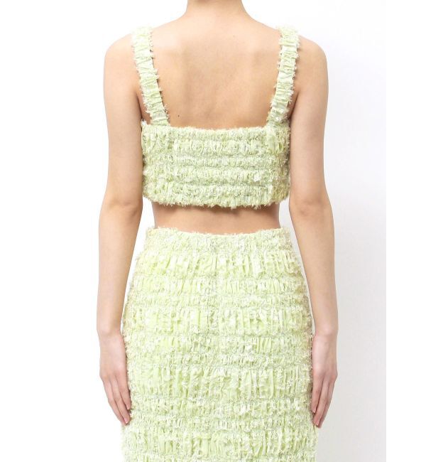 MERCURYDUO「【OUNNOUN】カットジャガードシャーリングフロントZIPビスチェ」|キャミソール|