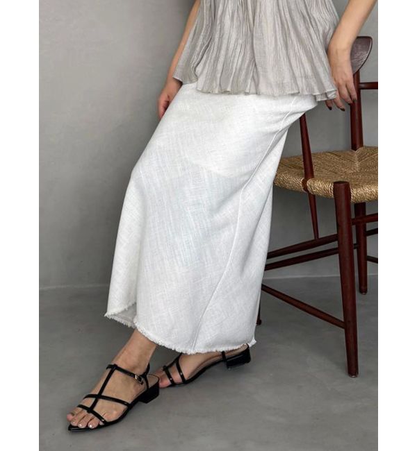 MERCURYDUO「【OUNNOUN】ヘビーリネンナロースカート」|スカート|