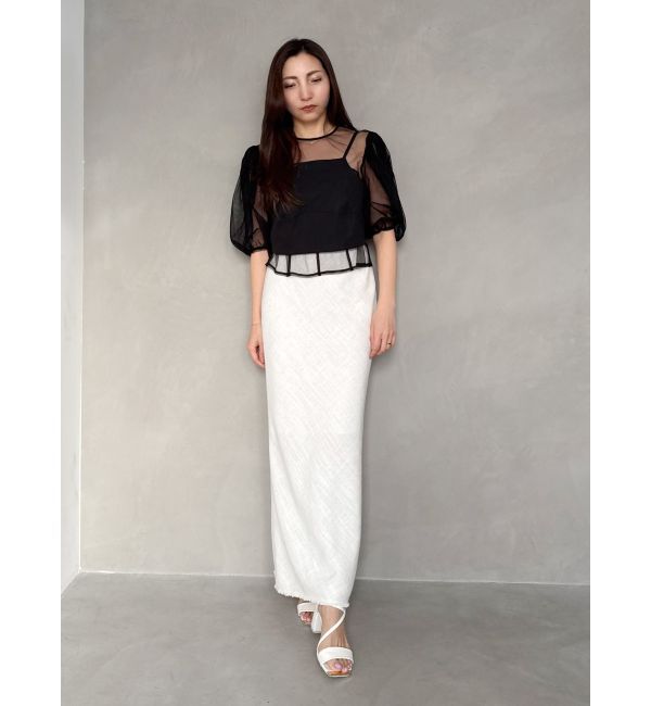 MERCURYDUO「【OUNNOUN】ヘビーリネンナロースカート」|スカート|