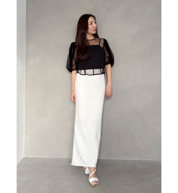 MERCURYDUO「【OUNNOUN】ヘビーリネンナロースカート」|スカート|