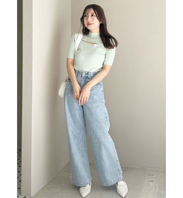 MERCURYDUO「【追加生産】パールデニムパンツ」|デニム|