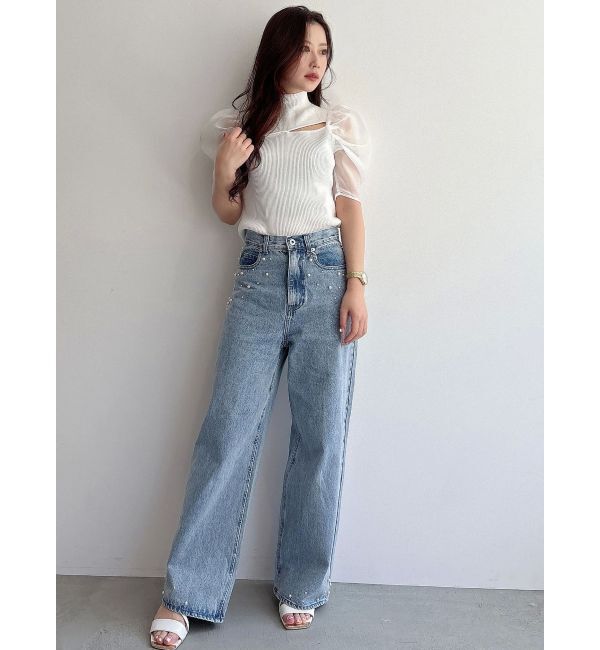 MERCURYDUO「【追加生産】パールデニムパンツ」|デニム|