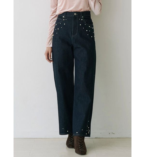 MERCURYDUO「【追加生産】パールデニムパンツ」|デニム|インディゴ