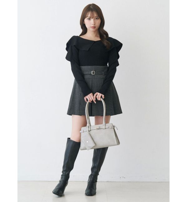 MERCURYDUO「ベルト付きチェックプリーツミニスカパン」|その他|