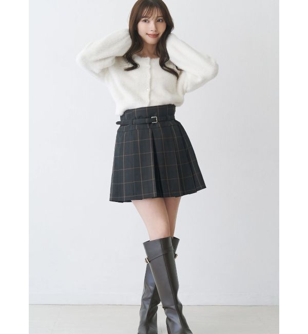 MERCURYDUO「ベルト付きチェックプリーツミニスカパン」|その他|
