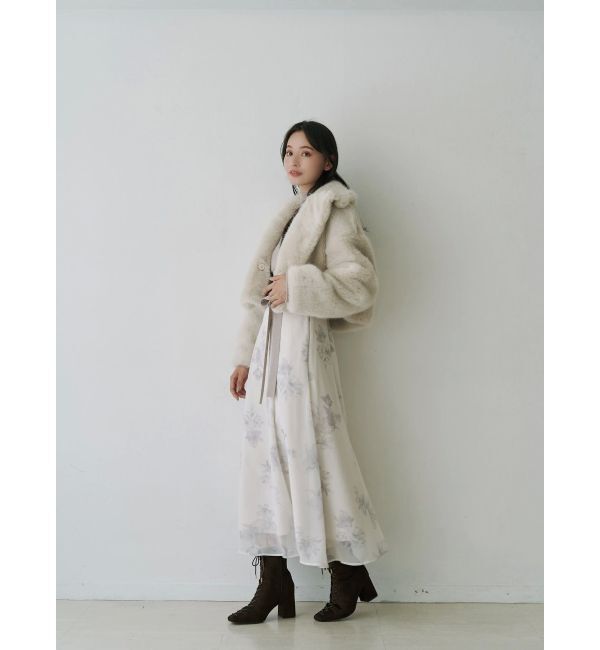 MERCURYDUO「テーラードカラーフェイクファーショートコート」|その他|