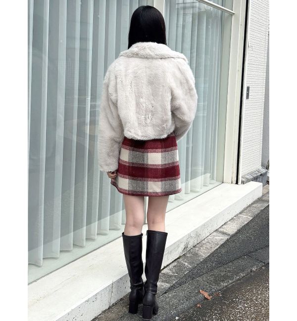 MERCURYDUO「テーラードカラーフェイクファーショートコート」|その他|