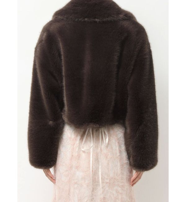 MERCURYDUO「テーラードカラーフェイクファーショートコート」|その他|