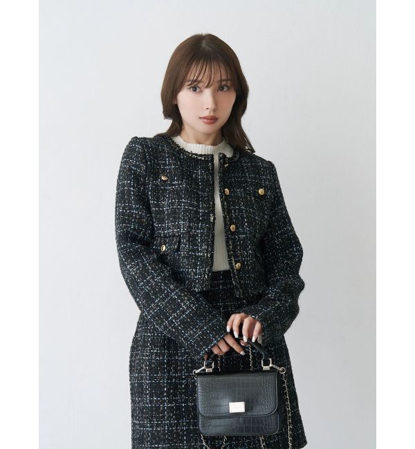 MERCURYDUO「オリジナルツイードノーカラージャケット」|ノーカラージャケット|