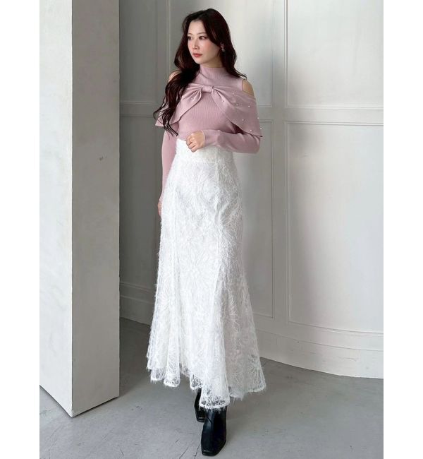 MERCURYDUO「シャギーエンブロイダリースカート」|スカート|