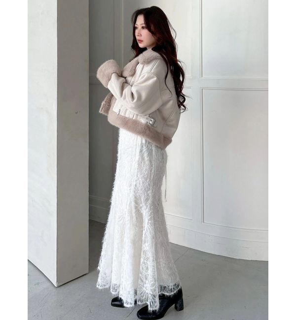 MERCURYDUO「シャギーエンブロイダリースカート」|スカート|