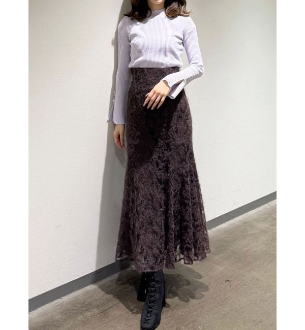 MERCURYDUO「シャギーエンブロイダリースカート」|スカート|