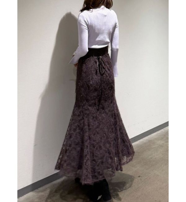 MERCURYDUO「シャギーエンブロイダリースカート」|スカート|