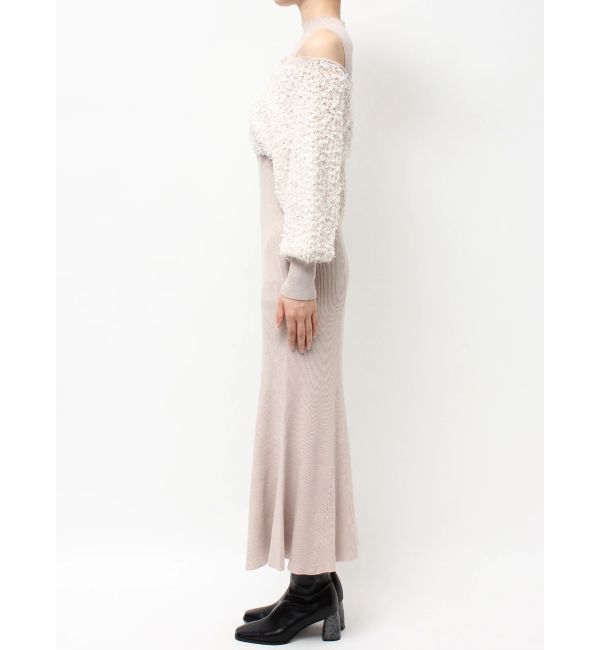 MERCURYDUO「ツイードニットカーデドッキングマーメイドニットワンピース」|ワンピース|