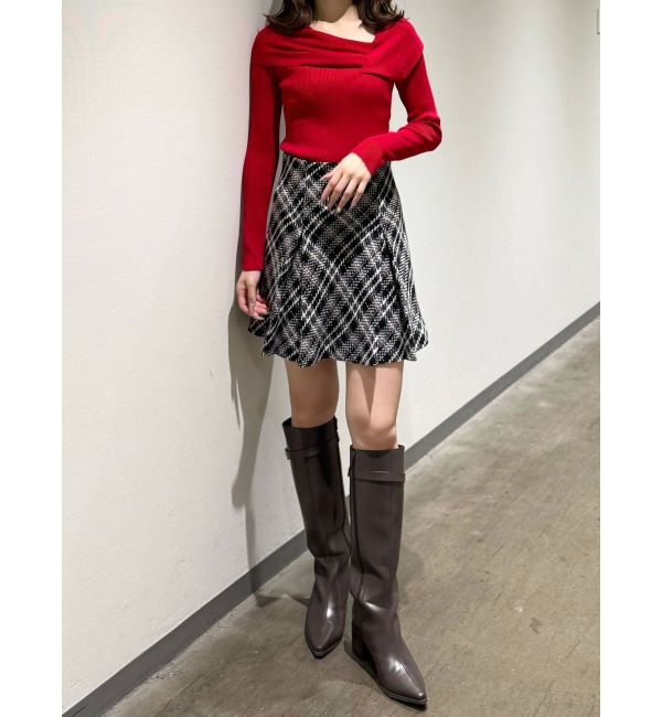 MERCURYDUO「アシメドレープコンパクトニット」|ニット・セーター|