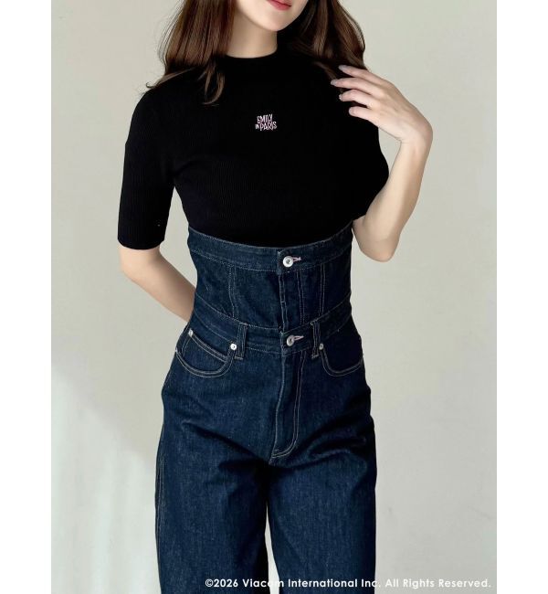MERCURYDUO「【EMILY IN PARISコラボ】 ロゴエンブロイダリーニット」|ニット・セーター|ブラック