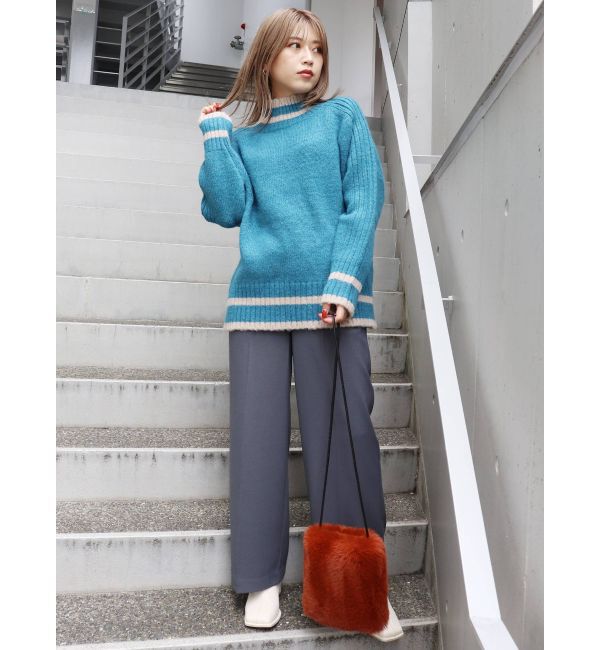 MURUA「【WEB限定 ITEM】バックスリットラインニットチュニック」|ニット・セーター|