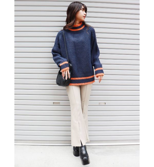 MURUA「【WEB限定 ITEM】バックスリットラインニットチュニック」|ニット・セーター|