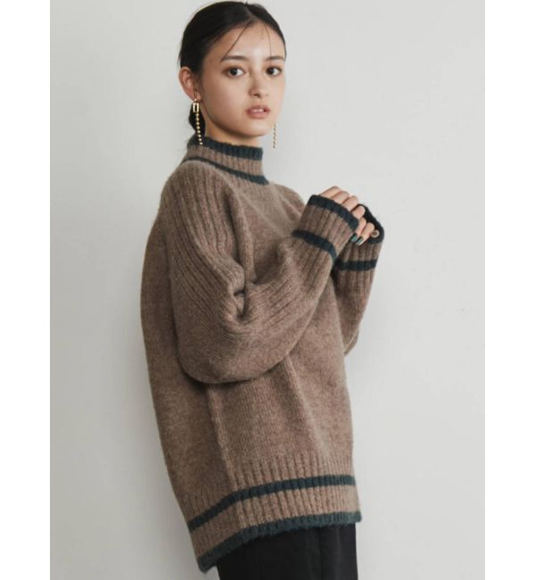 MURUA「【WEB限定 ITEM】バックスリットラインニットチュニック」|ニット・セーター|モカ