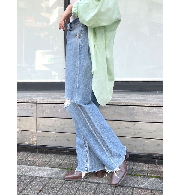 Ungrid「カットオフダメージストレートデニム」|デニム|