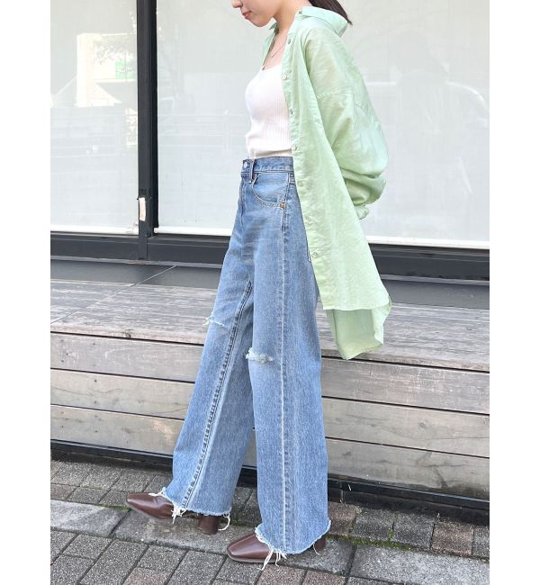 Ungrid「カットオフダメージストレートデニム」|デニム|