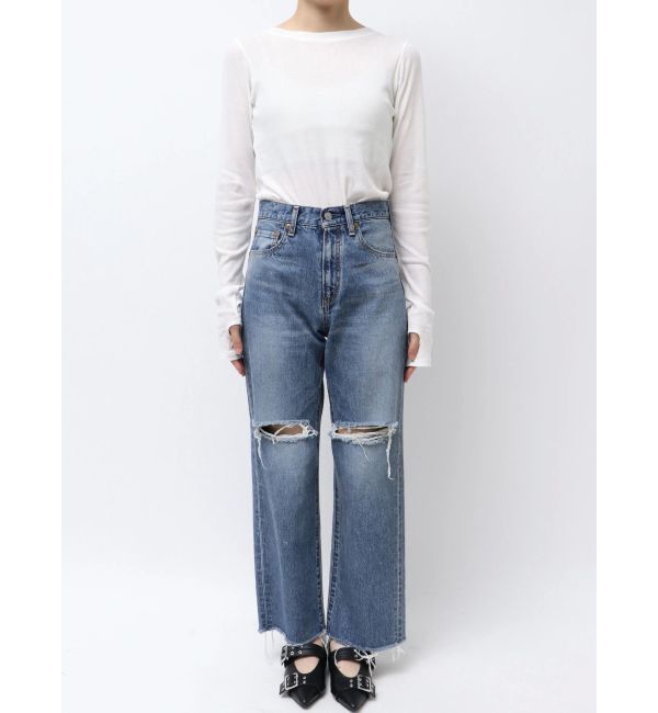 Ungrid「カットオフダメージストレートデニム」|デニム|