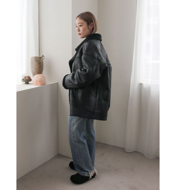 Ungrid「フェイクムートンルーズブルゾン」|ブルゾン・スタジャン|