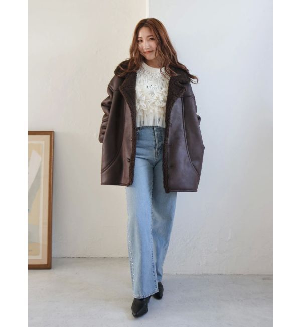 Ungrid「フェイクムートンルーズブルゾン」|ブルゾン・スタジャン|