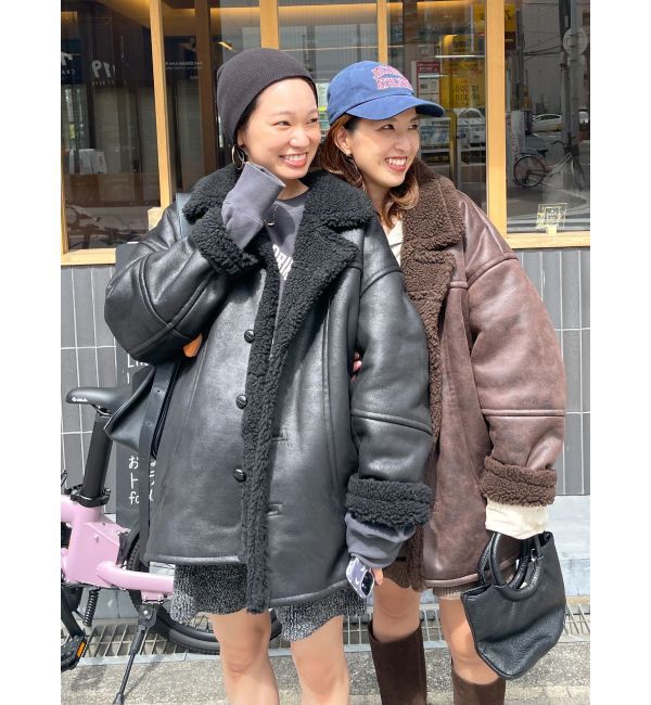 Ungrid「フェイクムートンルーズブルゾン」|ブルゾン・スタジャン|