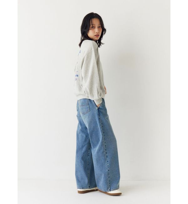 Ungrid「【WEB限定】ボタンデザインハイウエストストレートデニム」|デニム|