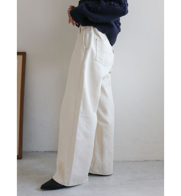 Ungrid「【WEB限定】ボタンデザインハイウエストストレートデニム」|デニム|