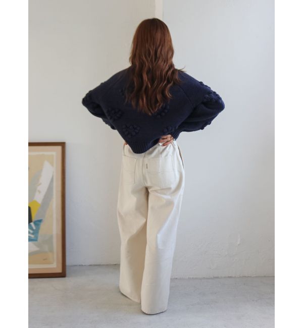 Ungrid「【WEB限定】ボタンデザインハイウエストストレートデニム」|デニム|