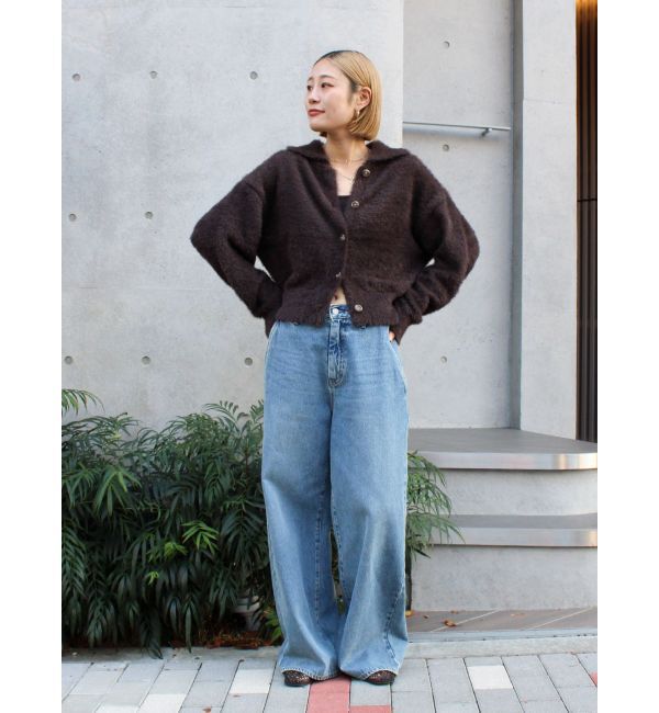 Ungrid「【WEB限定】ボタンデザインハイウエストストレートデニム」|デニム|