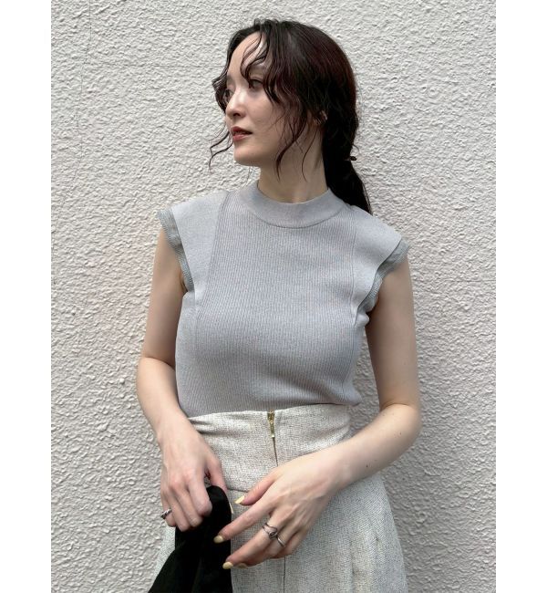 LAGUNAMOON「【追加生産/新色追加】カバースリーブシアーニットプルオーバー」|ニット・セーター|グレー