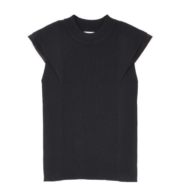 LAGUNAMOON「【追加生産/新色追加】カバースリーブシアーニットプルオーバー」|ニット・セーター|ブラック