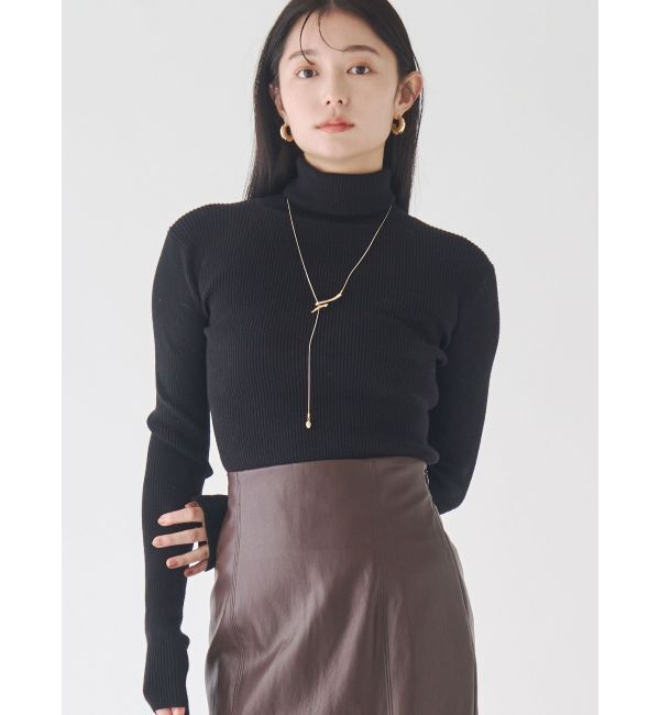LAGUNAMOON「ベーシックリブタートルネックプルオーバー」|ニット・セーター|