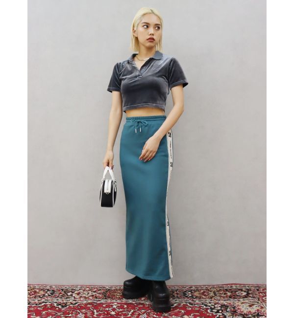 EVRIS「サイドロゴラインスウェットロングスカート【セットアップ着用可能】」|スカート|