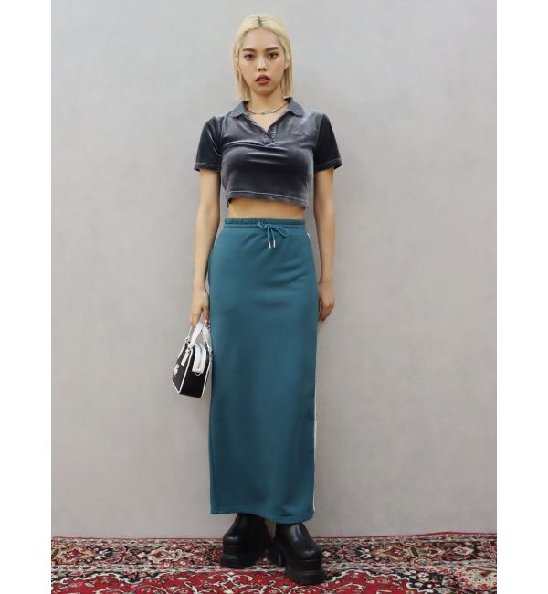 EVRIS「サイドロゴラインスウェットロングスカート【セットアップ着用可能】」|スカート|